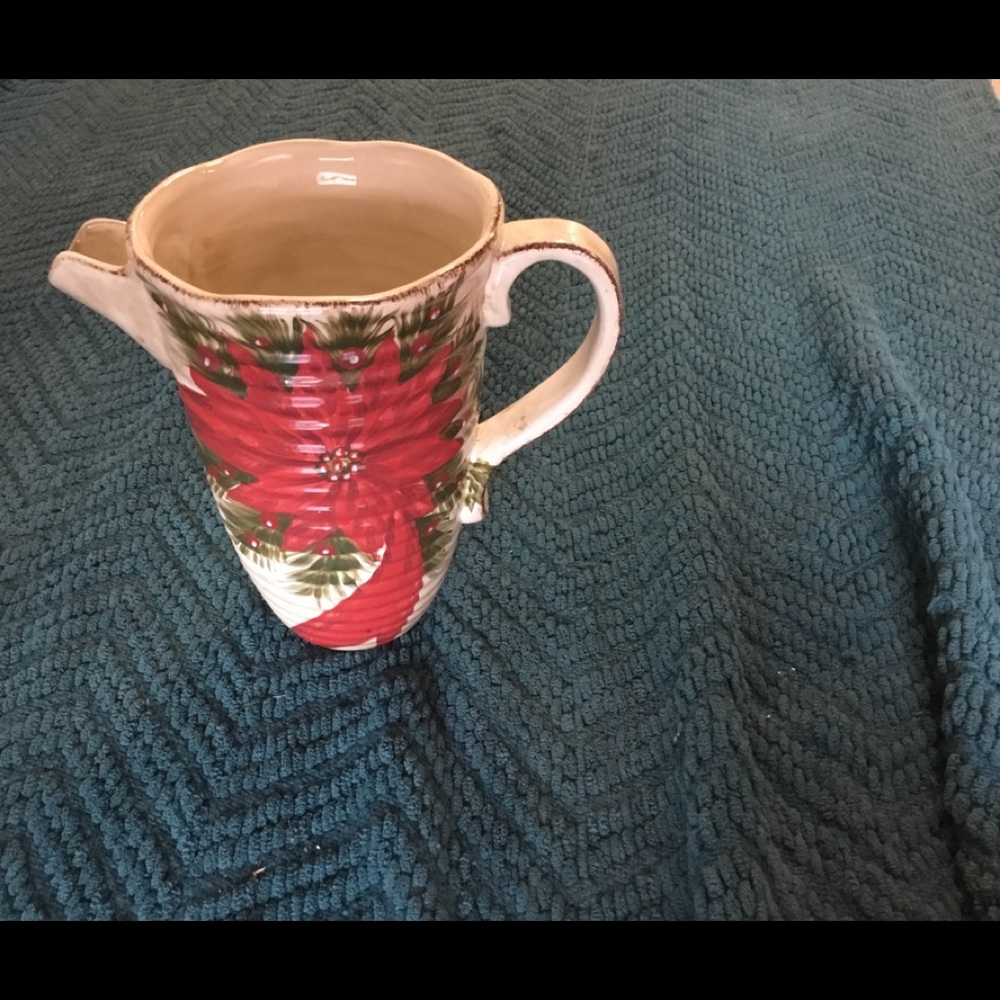 Christmas carol stoneware pitcher